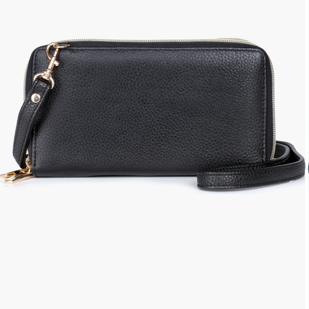 Dopp Black Leather Wallet Sleek Minimalist Design